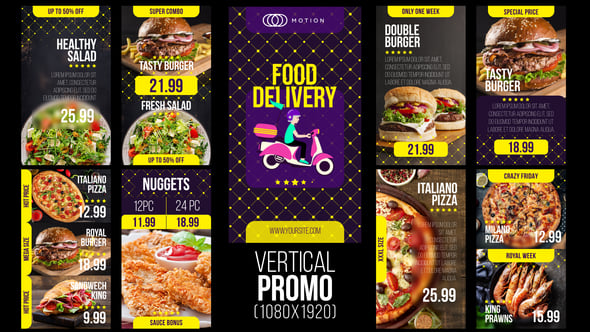 Videohive Food Delivery Vertical Promo
