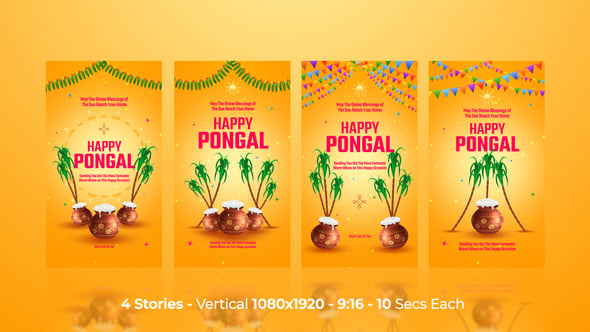 Videohive Happy Pongal Greetings Instagram Stories