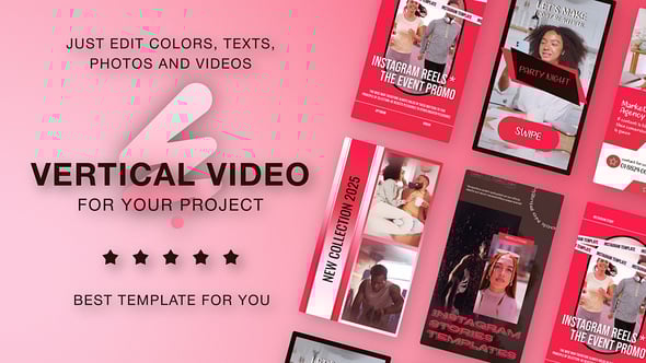 Videohive Instagram Vertical Reel Pink Red