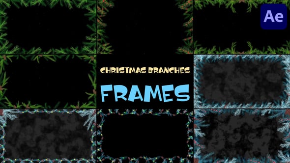 Videohive Christmas Branches Frames for After Effects