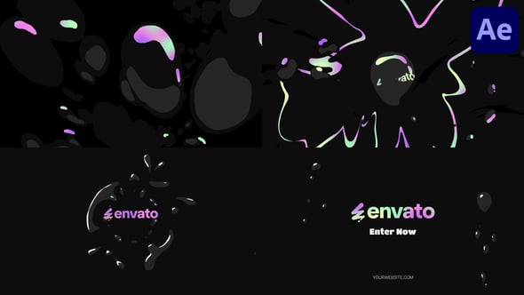 Videohive Black Liquid Oil Bubbles Logo Opener for After Effects