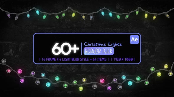Videohive Christmas Border Lights Pack 55868671