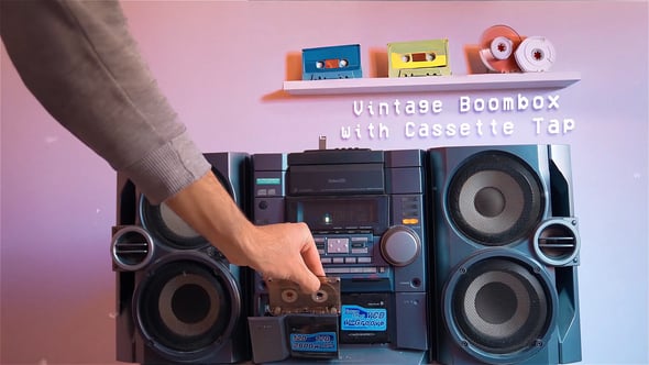 Videohive Vintage Boombox with Cassette Tape