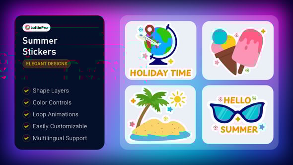 Videohive Summer Stickers