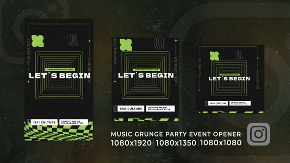 Videohive Vertical Music Grunge Party | Urban Event Club Instagram Opener