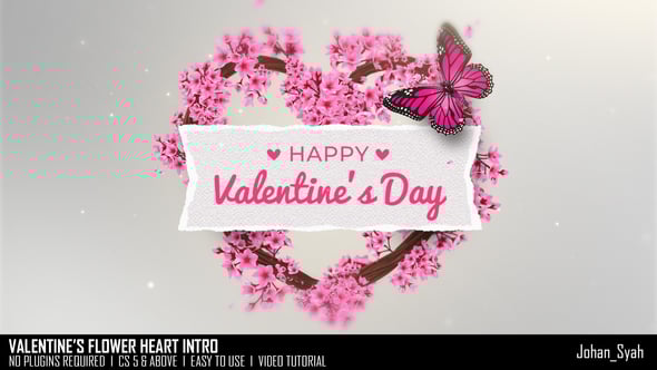 Videohive Valentines Flower Heart Intro
