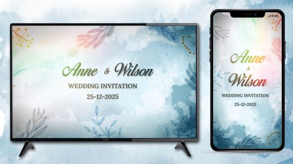 Videohive Watercolor Wedding Invitation 57057767