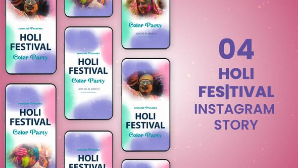 Videohive Happy Holi Instagram Story
