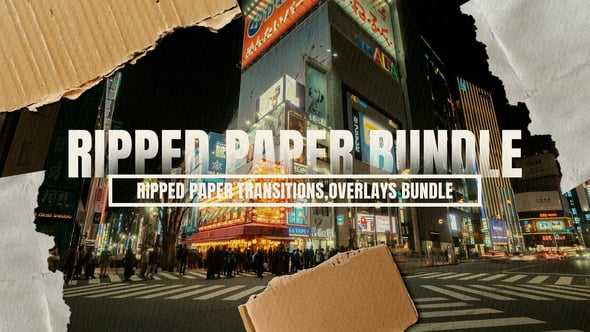 Videohive Ripped Paper Transitions & Overlays Bundle