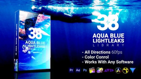 Videohive 3D Light Leaks – Aqua Water Blue