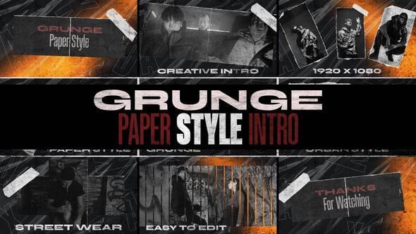 Videohive Paper Style Grunge Intro