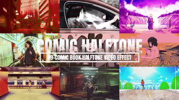 Videohive Comic Book Halftone Video Effect