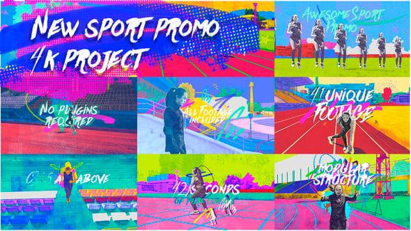 Videohive New Sport Promo 4K/ Grange Run Motivation/ Active Training/ Marker Oil Paint Dynamic Workout/ TV ID