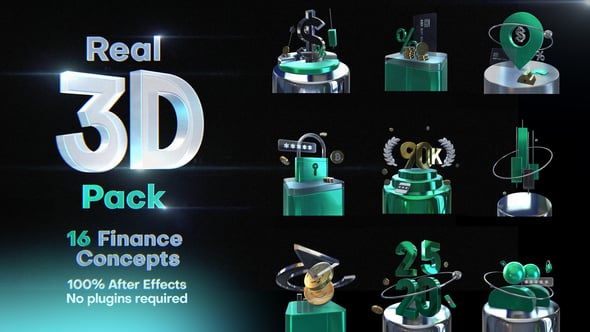 Videohive 3d Pack – 16 Finance Concept