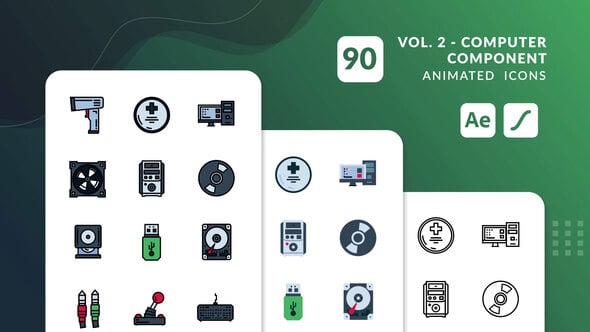 Videohive Computer Component Vol. 2 Animated Icons | After Effects
