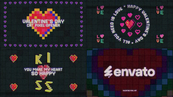 Videohive CRT Valentines Day Pixel Opener