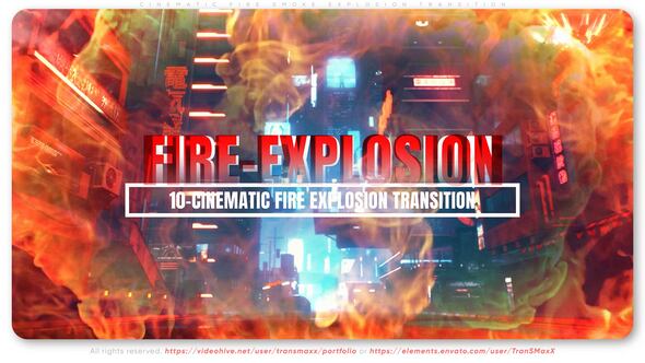 Videohive Cinematic Fire Smoke Explosion Transition