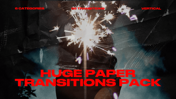 Videohive Vertical Paper Transitions Pack
