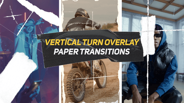 Videohive Vertical Rip Paper Transitions V2 56995649