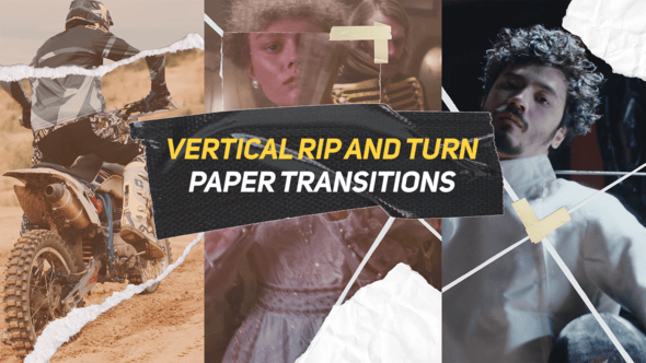 Videohive Vertical Rip Paper Transitions V2