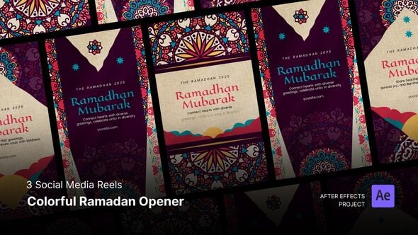 Videohive Social Media Reels – Colorful Ramadan Opener After Effects Project Files
