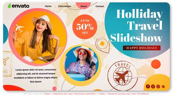 Videohive Holidays Travel Slideshow