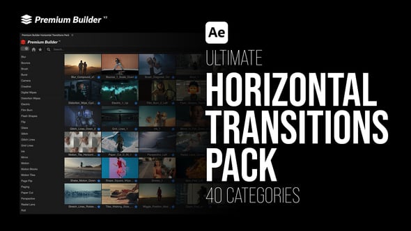 Videohive Horizontal Transitions Pack