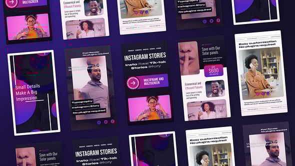 Videohive Instagram Stories Vertical Magenta Violet