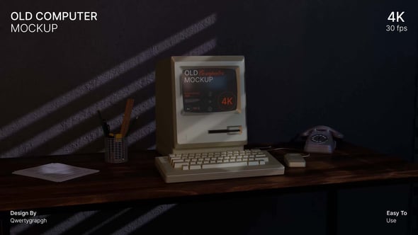Videohive Old Computer Mockup 55618721