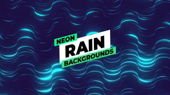 Videohive Neon Rain Backgrounds