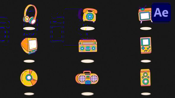 Videohive Hand Drawn Retro Elements | AE