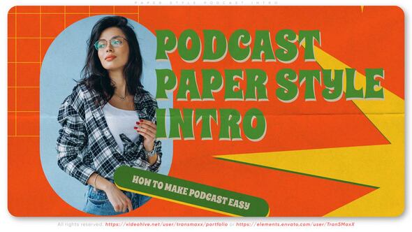 Videohive Paper Style Podcast intro 56304224