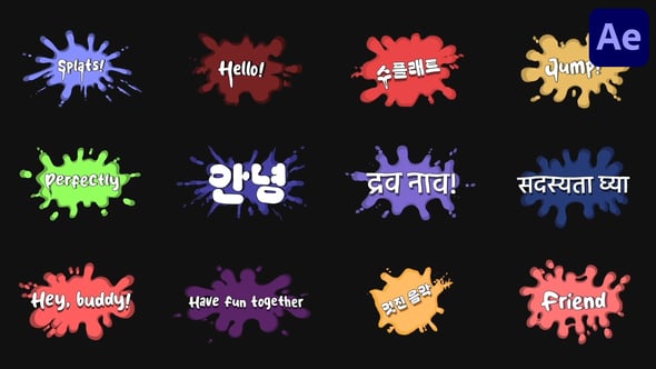 Videohive Splats Titles for After Effects