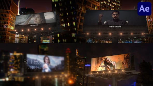 Videohive Billboard In Night City for After Effects