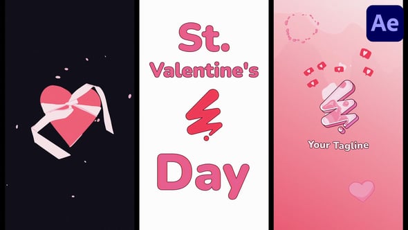 Videohive St. Valentine’s Day Vertical Logo | After Effects