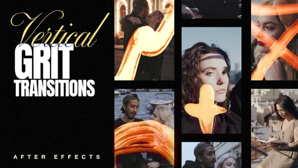 Videohive Vertical Grit Transitions for After Effects
