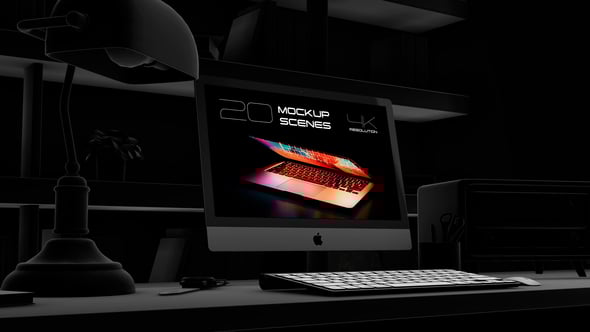 Videohive Dark Desktop Computer Mockup Kit