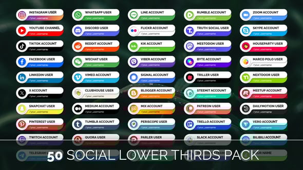 Videohive 50 Social Media Lower Thirds Pack