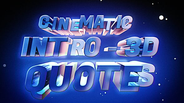 Videohive Cinematic Intro – 3D Quotes