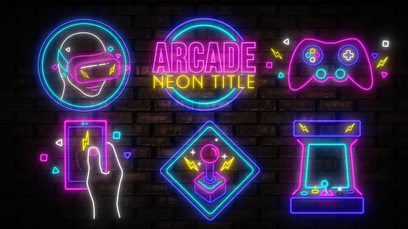 Videohive Neon Arcade Titles