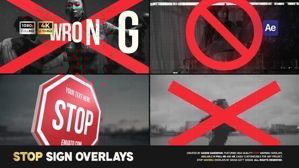 Videohive Stop Warning Overlays