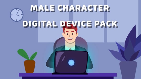 Videohive Male Character Digital Device Pack