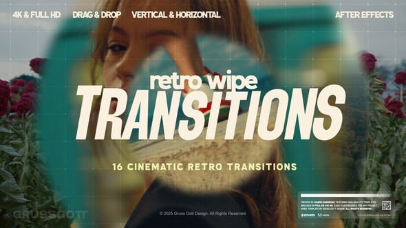 Videohive Retro Wipe Transitions