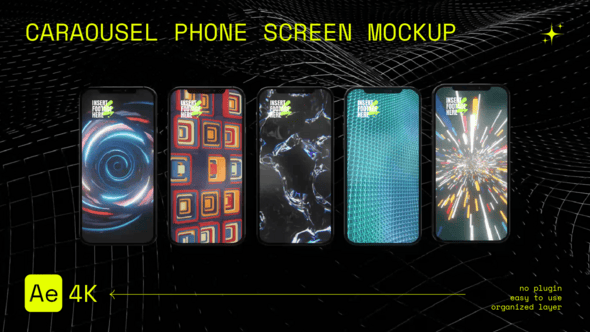 Videohive Caraousel Phone Screen Mockup 57164227