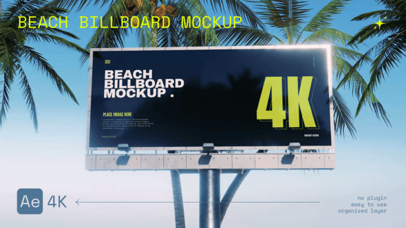 Videohive Beach Billboard Mockup
