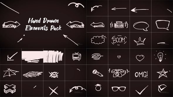 Videohive Hand Drawn Elements Pack 57189729
