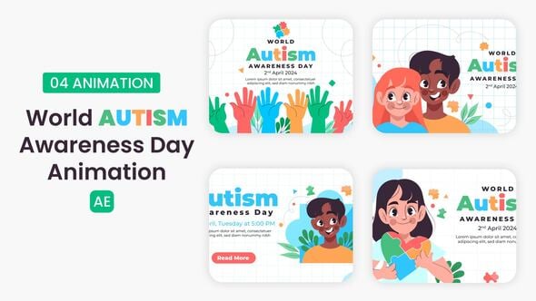 Videohive World Autism Awareness Day Illustration Scene