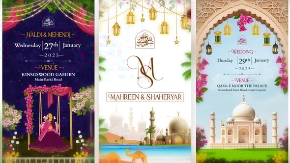 Videohive muslim wedding invitation