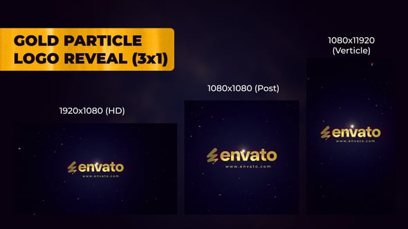 Videohive Golden Particles logo reveal