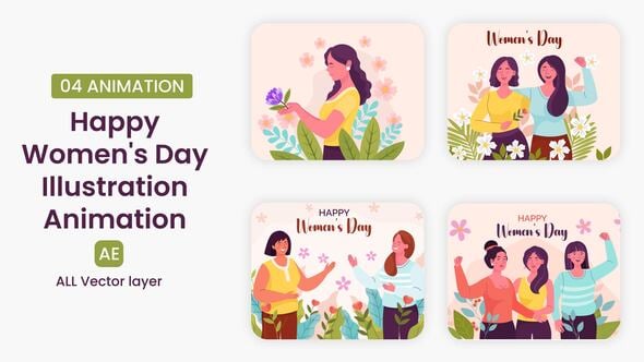 Videohive Happy Women’s Day Illustration Scene